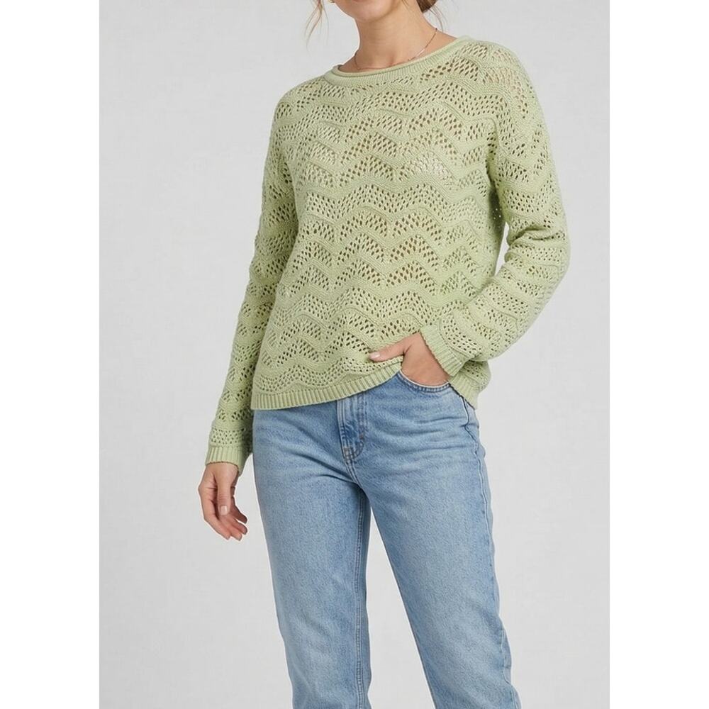 Maurices Womens XS Green Open Weave Sweater Cotton Acrylic